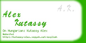 alex kutassy business card